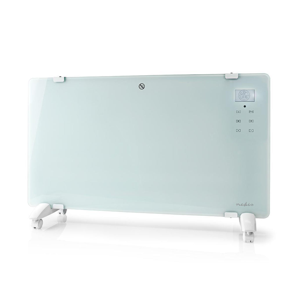 Nedis wifihtpl20fwt estufa de convector inteligente con panel frontal de vidrio de termostato Wi-Fi 2000 W White