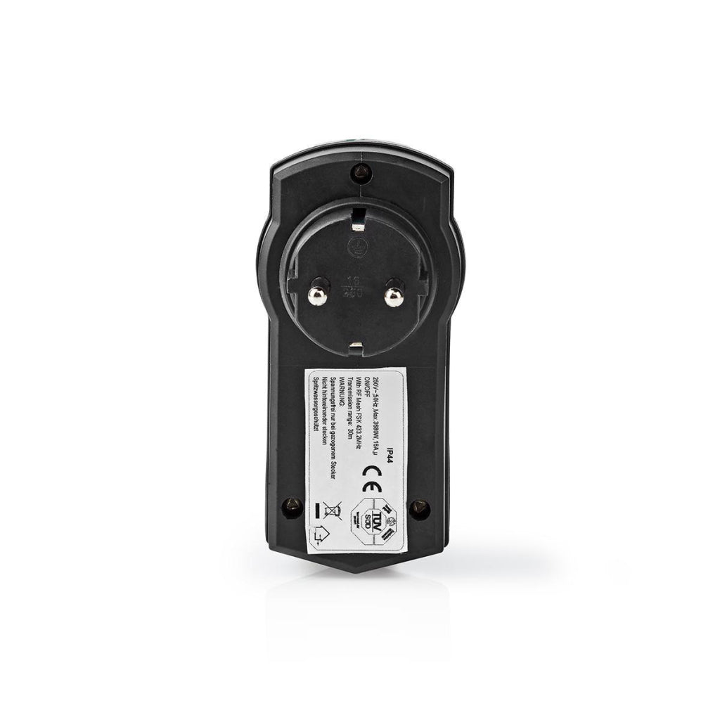 NEDIS RFPOM120FBK RF ENTROL Outdoor IP44 en RF Mesh Range Extender Schuko Type F 3680 W