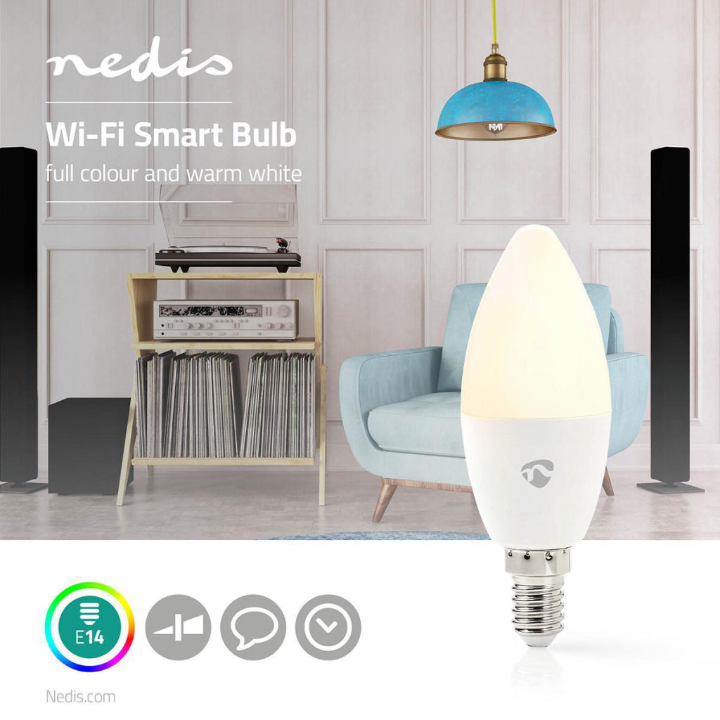 Nedis Wifilc11wte14 LAMPAGNO LED Wi-Fi Full Color e Warm-Wit E14