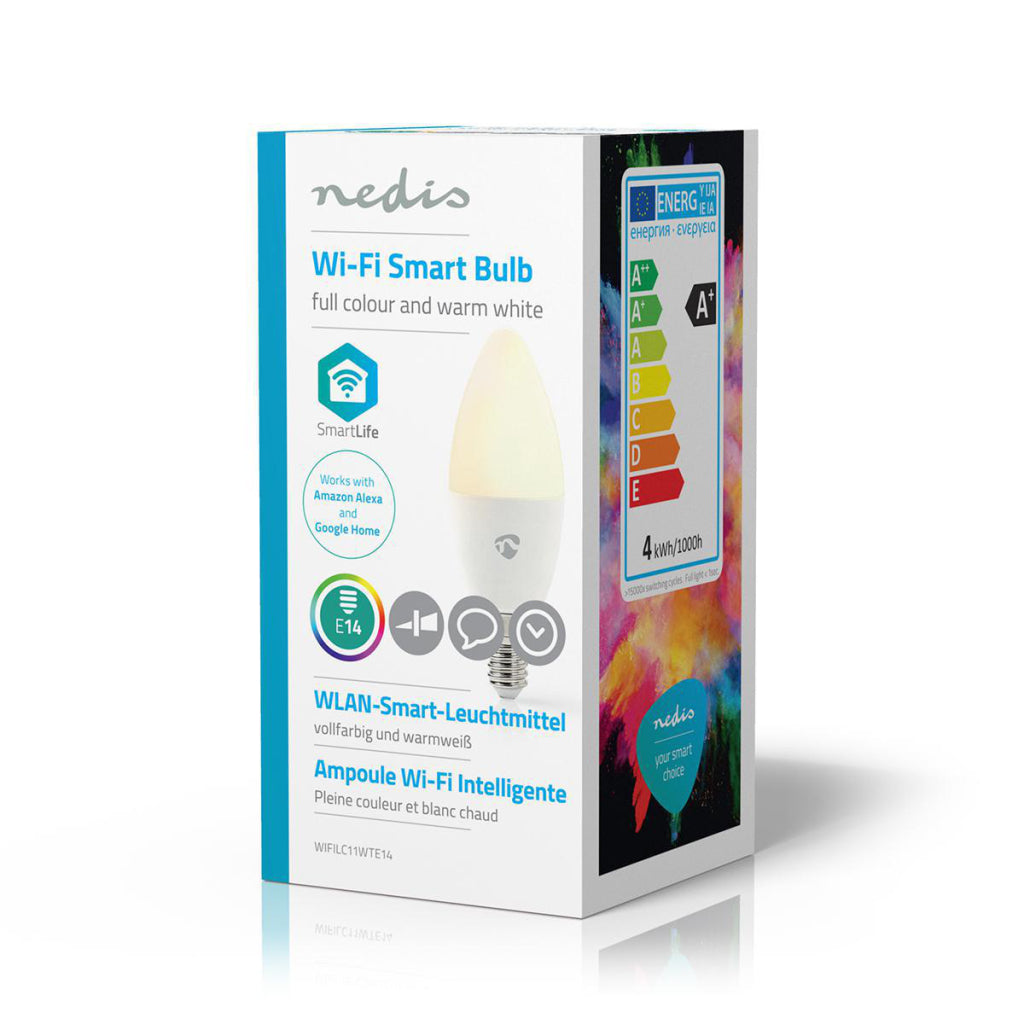 Nedis Wifilc11wte14 LAMPAGNO LED Wi-Fi Full Color e Warm-Wit E14