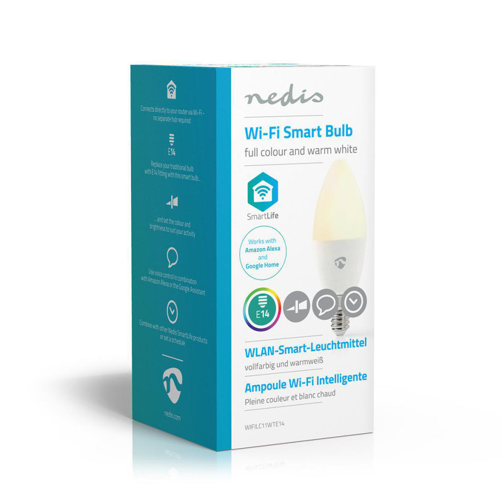 Nedis Wifilc11wte14 LAMPAGNO LED Wi-Fi Full Color e Warm-Wit E14