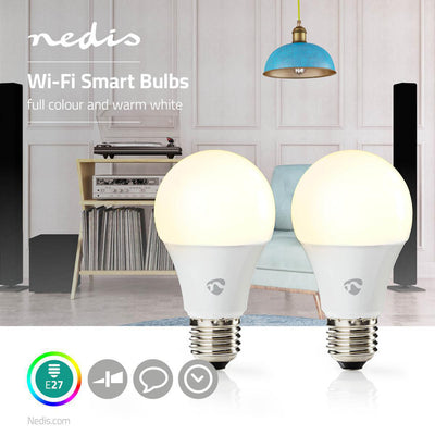 Nedis Wifilc21wte27 Lampade a LED Wi-Fi a colori e White Wool-White 2-pack