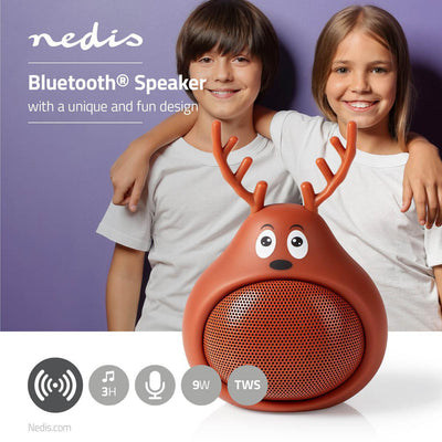 Nedis SPBT4110bn Animatichs Bluetooth Speaker 3 ore di gioco di tempo di gioco -Chiamata Rudy Reindeer