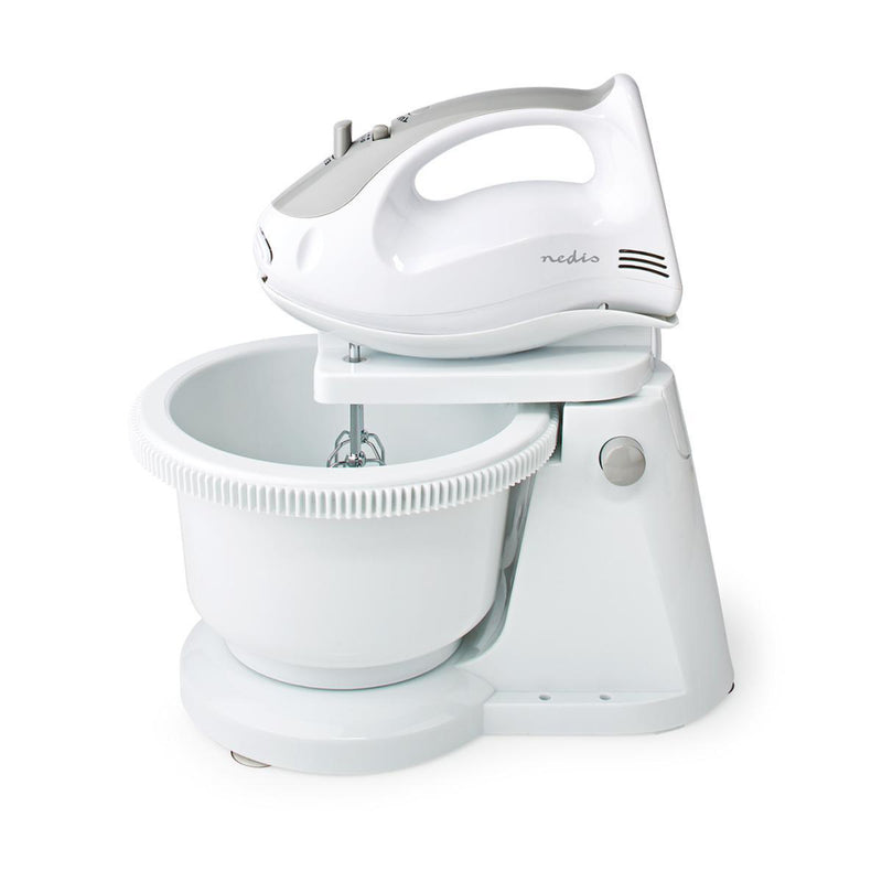 Nedis kahm110cwt Handmixer 200 W 5 velocità Turbo Funzione Rotikom 2 Deek Hooks 2 Bellpers Grey White