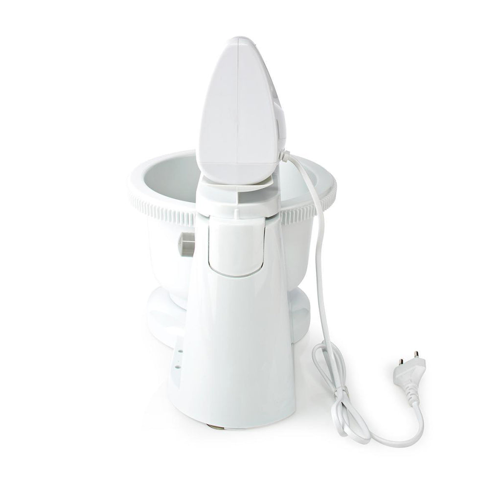 Nedis kahm110cwt handmixer 200 w 5-snelheden turbo-functie draaikom 2 deeghaken 2 kloppers grijs wit