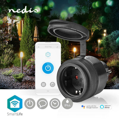 Nedis WifiPO110FBK SmartLife Plug WiFi IP44 3680W NERO