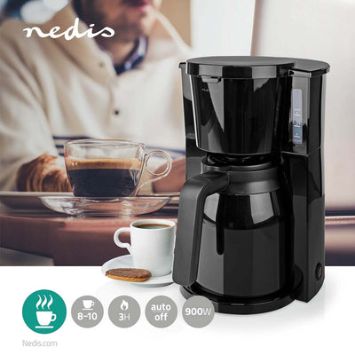 Nedis Kacm250EBK Caffettiere Massicco Mapatico: 1,0 L 8 Funzione di riscaldamento Nero
