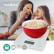 Nedis Kasc610wt Escala de cocina de vidrio digital de plástico White - afbeelding 2