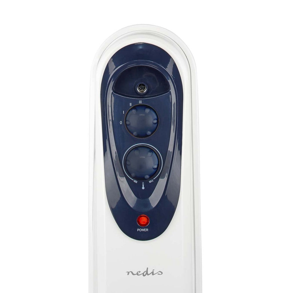 Nedis htoi30wt11 mobiele olieradiator 1000 1500 2500 w 11 vinnen instelbare thermostaat 3 warmte standen omvalpreventie wit