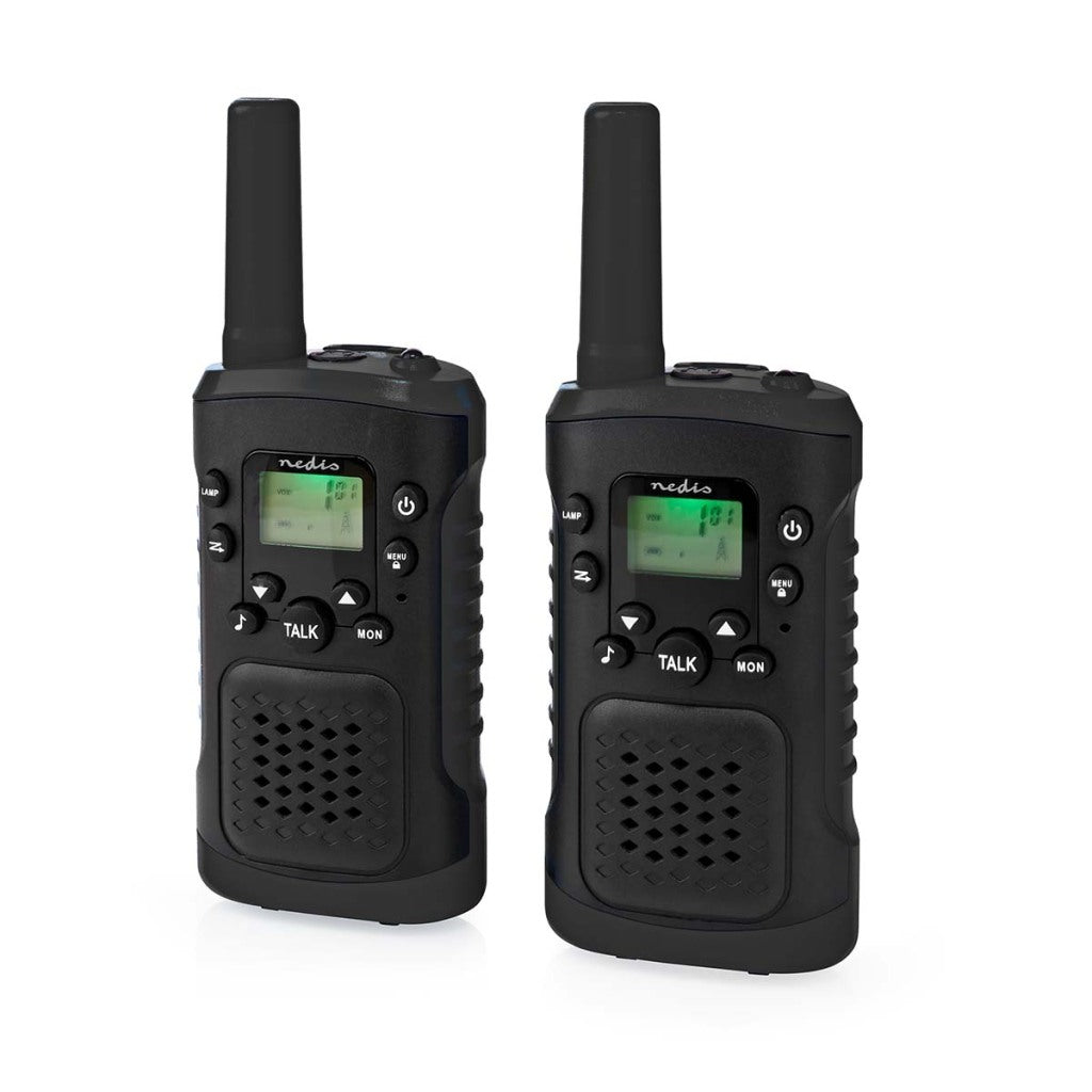 Nedis WLTK0610BK Walkie Talkie Set 2 telefoni fino a 6 canali di frequenza: 8 da vox a 3 ore di cuffia cuffie 2 cuffie nere