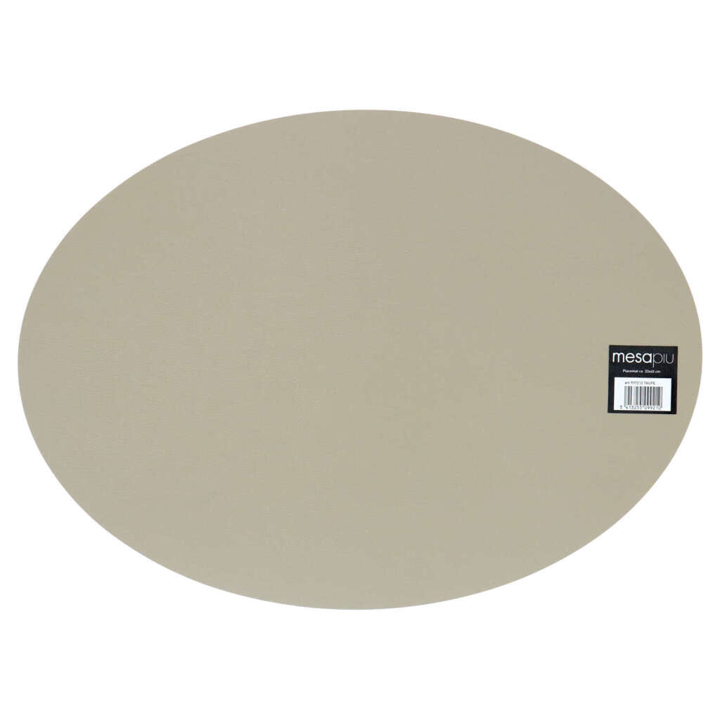 Mesapiu Mesapiu Placemat Cuero Taupe directo Oval 45x33 cm