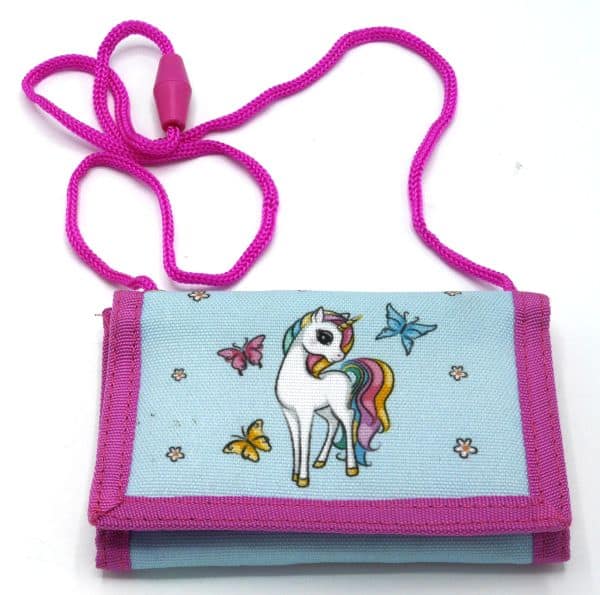 Cartera infantil jim jam con estampado de unicornios
