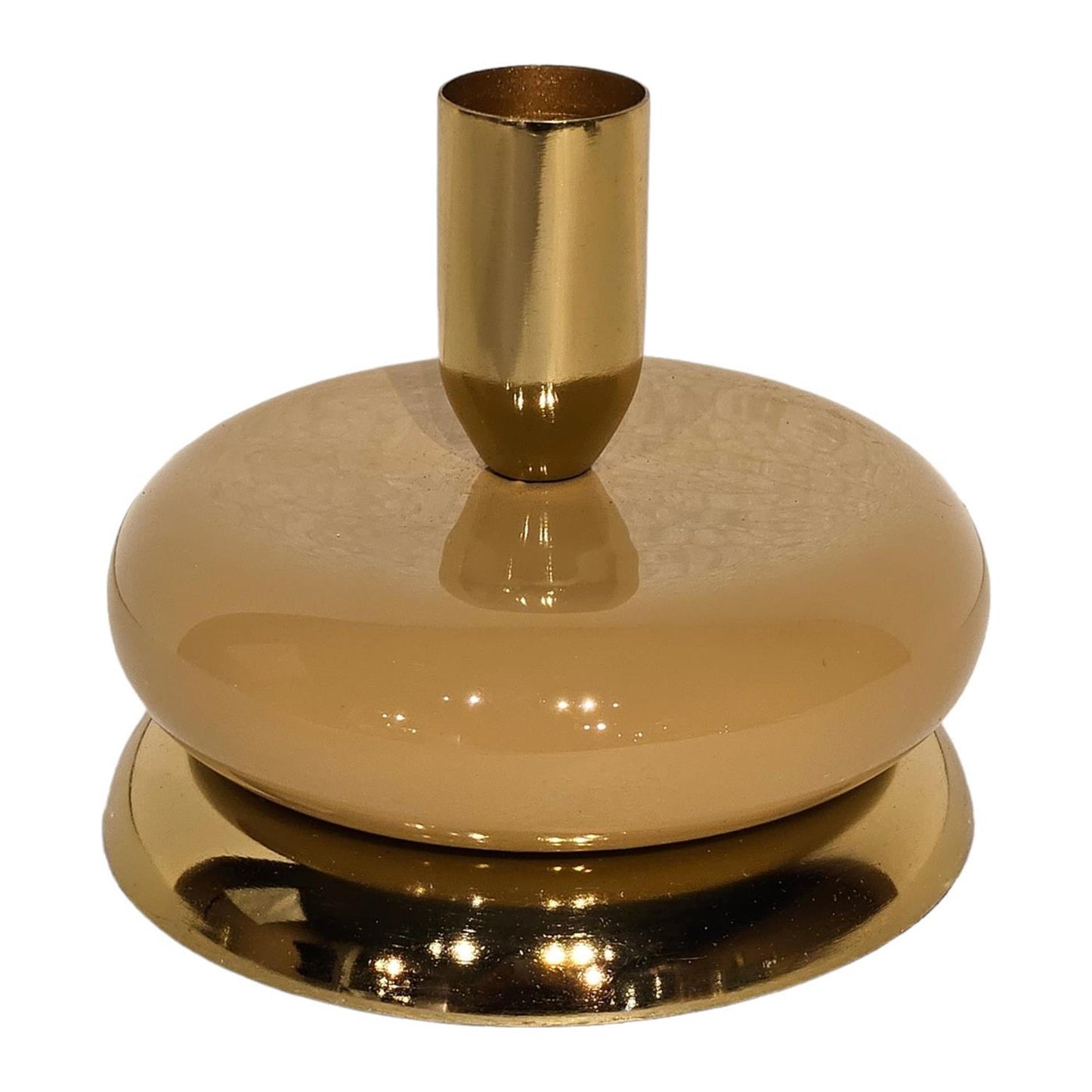 Candelabro atmósfera mansión esmalte dorado beige 10x10x8,5cm