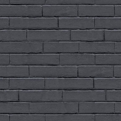 Noordwand Noordwand Behang Good Vibes Chalkboard brick wall zwart en grijs