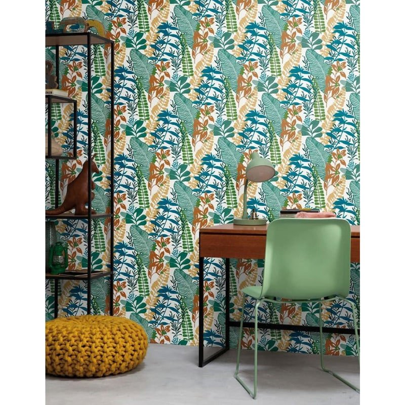 NOordwand Noordwand Wallpaper Good Vibes Foglie blu e verde