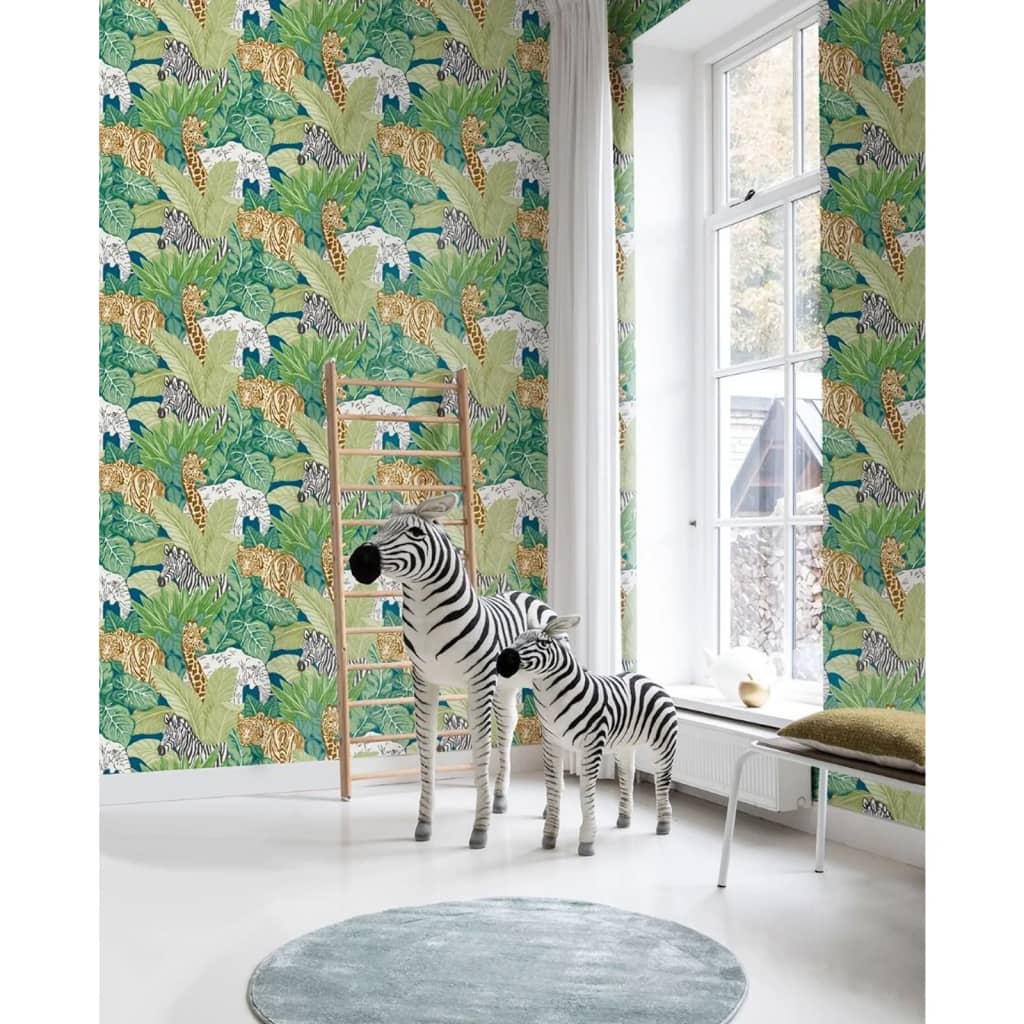 Wallpaper North Wall Noordwand Buoni vibrazioni Animali verdi e neri