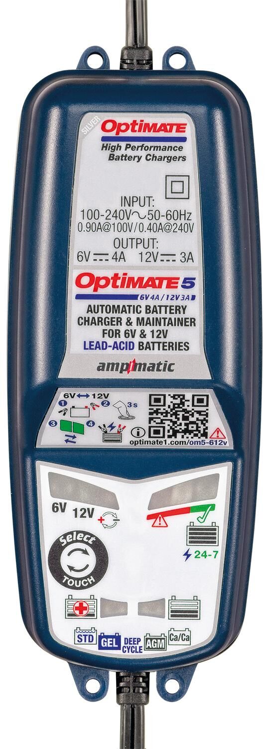 Tecmate batterieladegerät optimate 5 select optimate 5 charger voltmatic 6v 12v