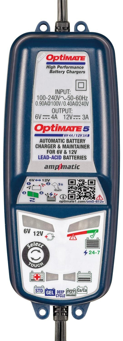 Tecmate acculader optimate 5 select optimate 5 charger voltmatic 6v 12v