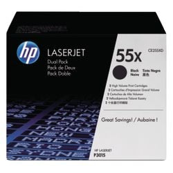 Cartuccia toner hp ce255xd nero, confezione doppia