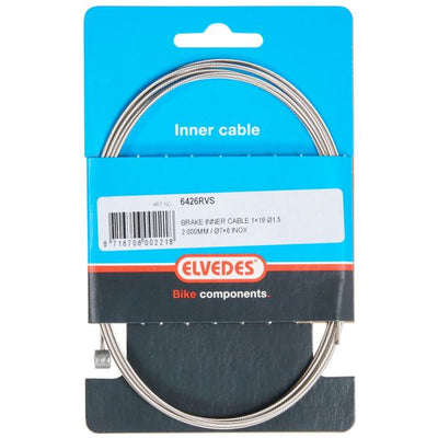 Elvedes Rem Binnenkabel 2.000 mm 1 × 19 in acciaio inossidabile Ø1,5 mm con t-nipple Ø7 × 6mm