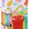 Koopman gekleurde drinkbekers speelgoed met rietje - set van 6 kunststof bekers.