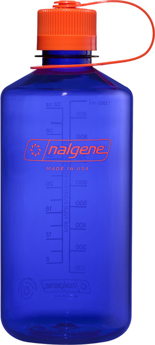 Nalgene - botella de boca estrecha - botella para beber - botella de agua - a prueba de fugas - 1000ml - libre de bpa - sustentable - bígaro