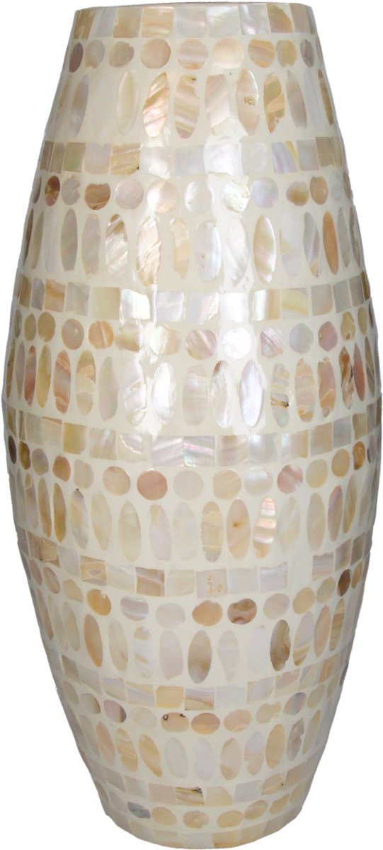 Vaso collezione HD capiz avorio 20x20x45cm