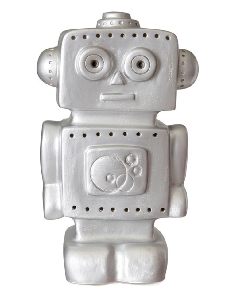 Lampada robot Egmont argento. 33x18x10