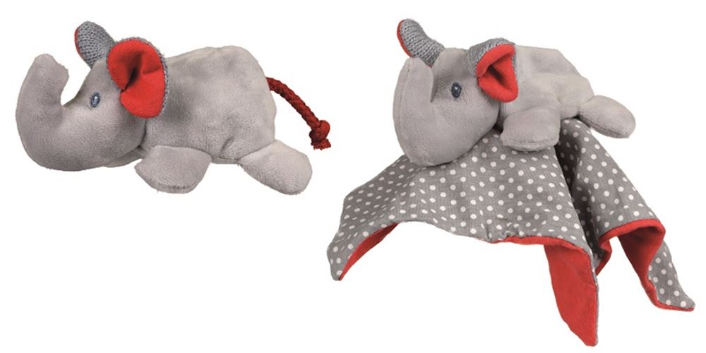 Elefante di stoffa da coccolare. 21x21cm. 0+