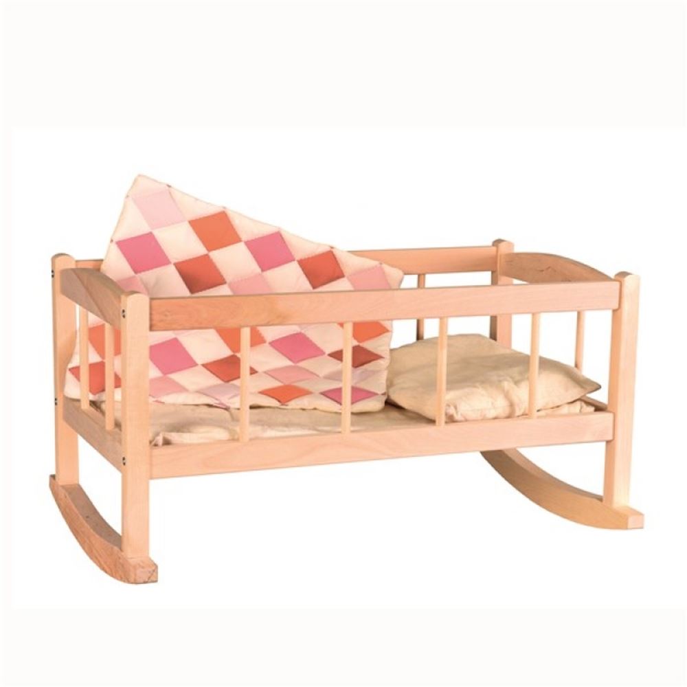 Culla in legno con coperta. 50x30x27cm 2+