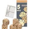 5 dadi di legno. 5+35 cm