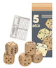 5 dadi di legno. 5+35 cm