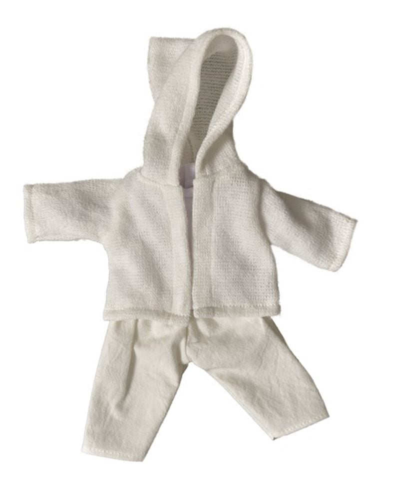 Set di vestiti per bambole in bianco crema. 1+