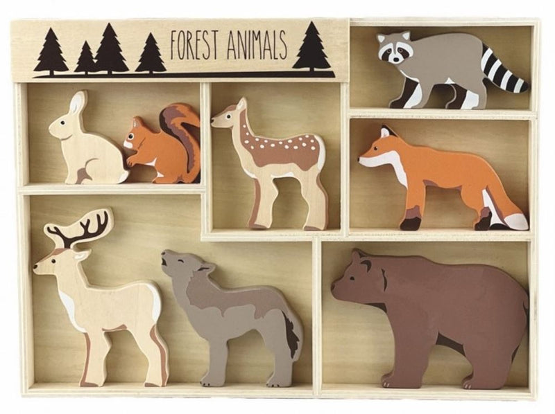 8 animali della foresta in legno. 3+