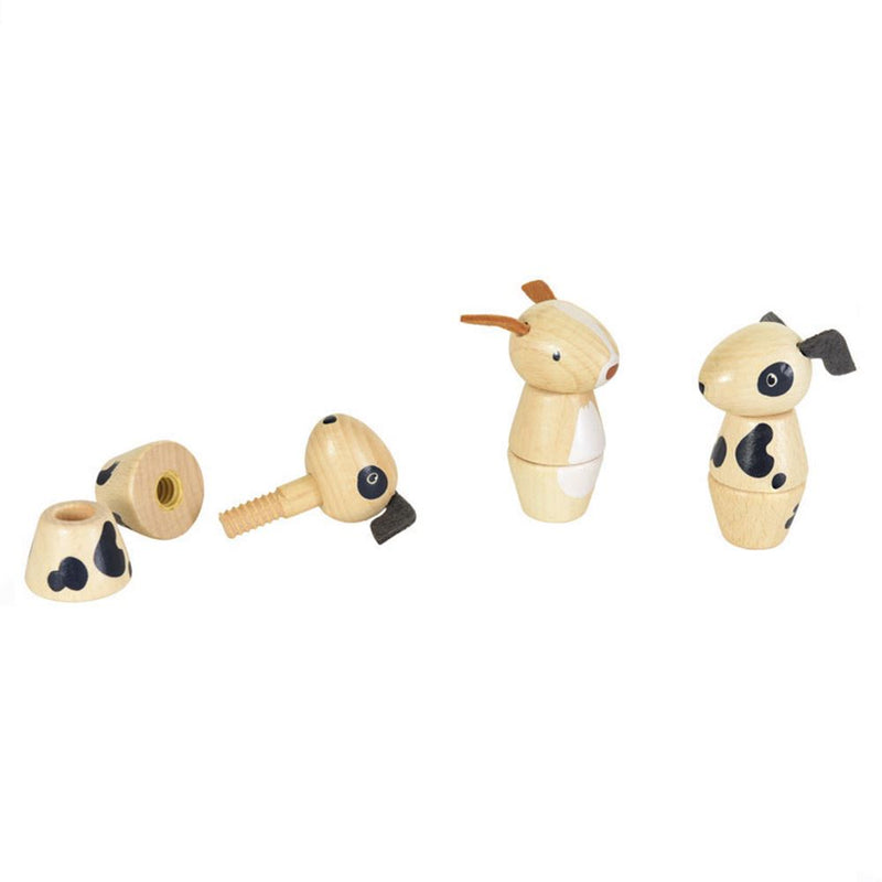 Kit de construcción de madera perro, 2 culos 8 piezas 2+
