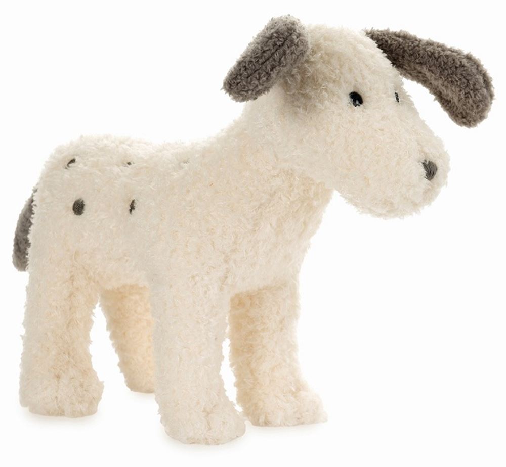 Perro de peluche Egmont con manchas. 29x10x24cm.