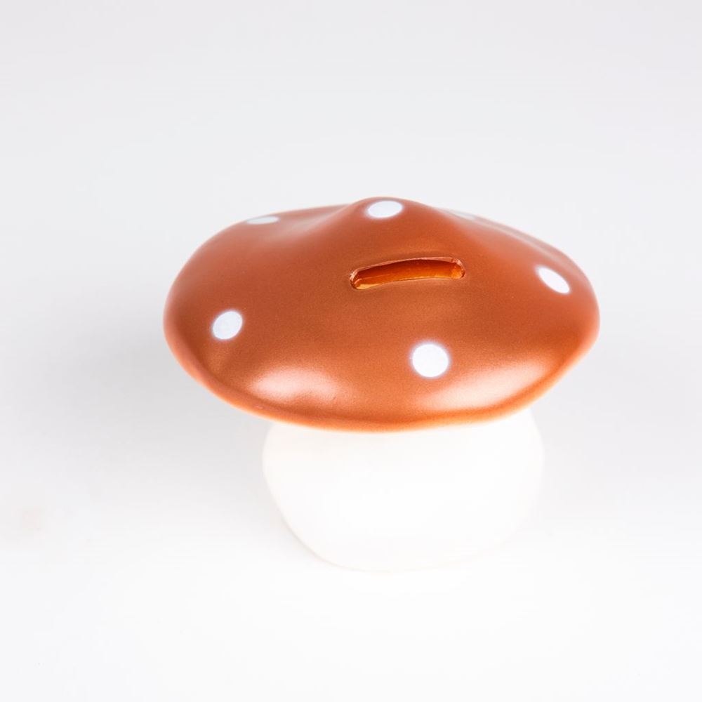 Salvadanaio Egmont a forma di fungo in rame. 11cm