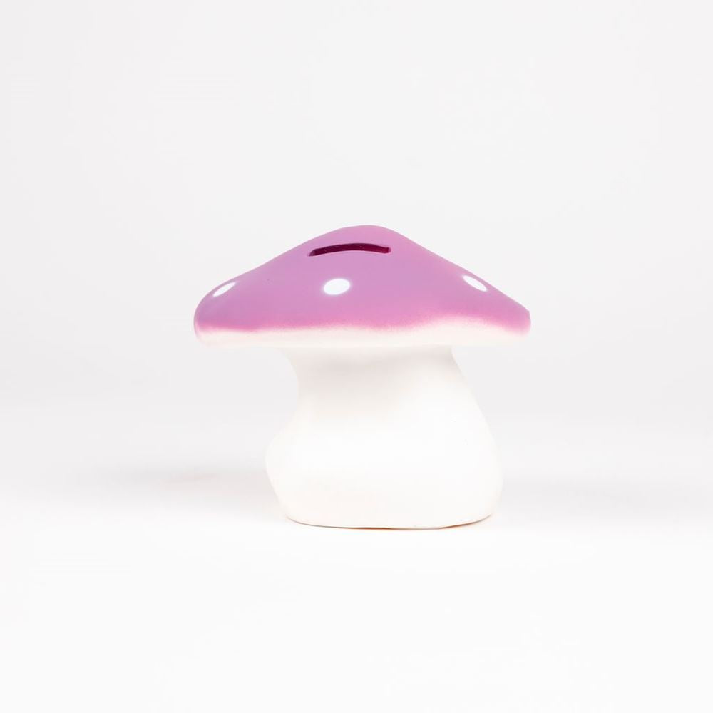 Salvadanaio Egmont a forma di fungo lilla. 11cm.