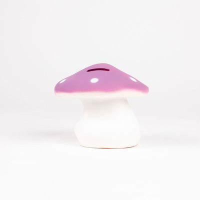 Salvadanaio Egmont a forma di fungo lilla. 11cm.