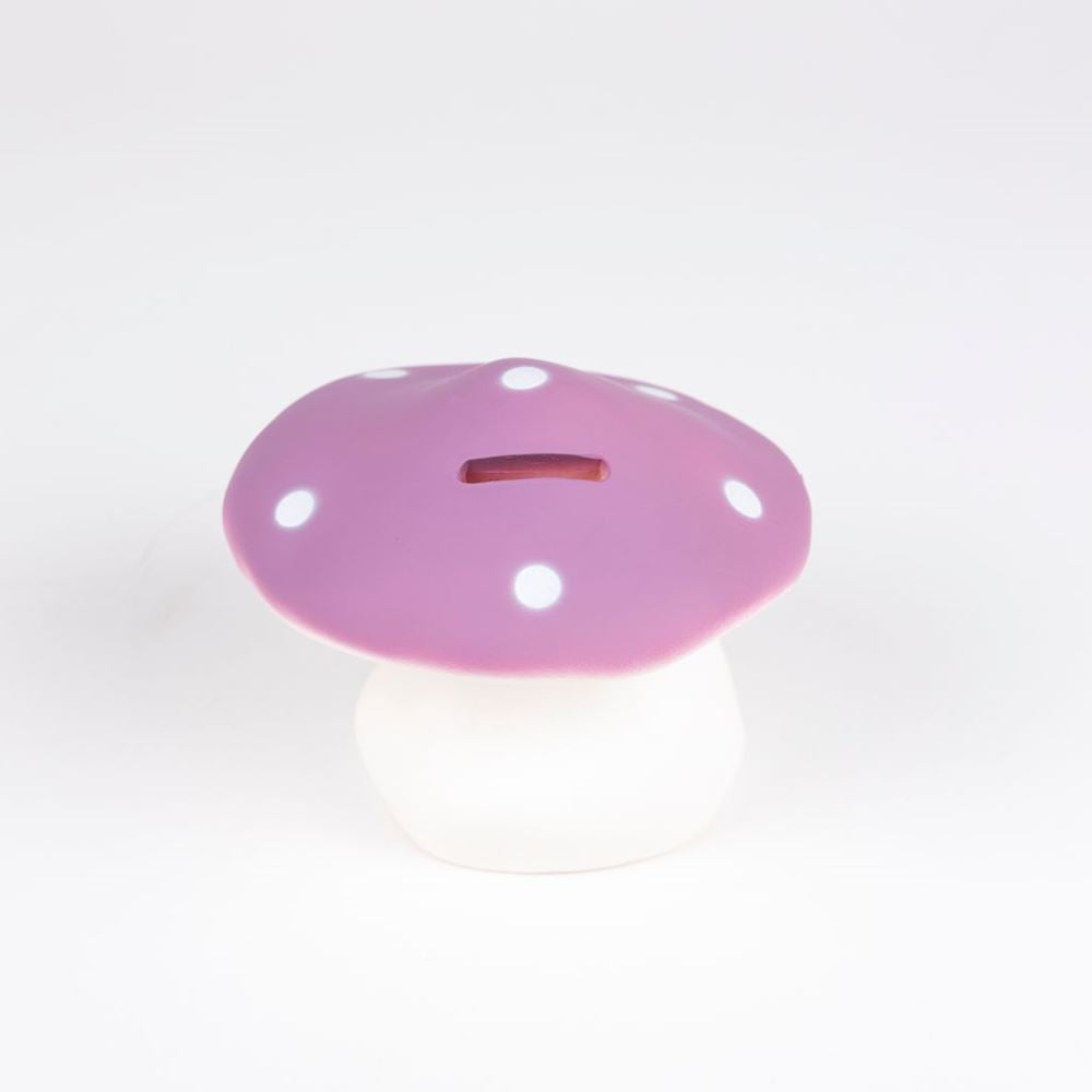 Salvadanaio Egmont a forma di fungo lilla. 11cm.