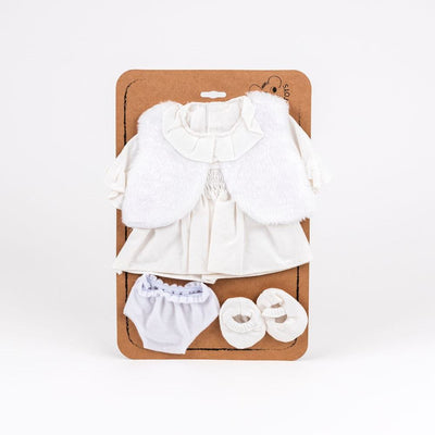 Bambole: vestito bianco, camice bianco. 4 pezzi. 2+