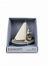 Egmont malo de kat in een boot. 18x18x8 - afbeelding 2