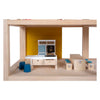 House per bambole in legno con mobili