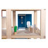 House per bambole in legno con mobili