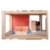 House per bambole in legno con mobili