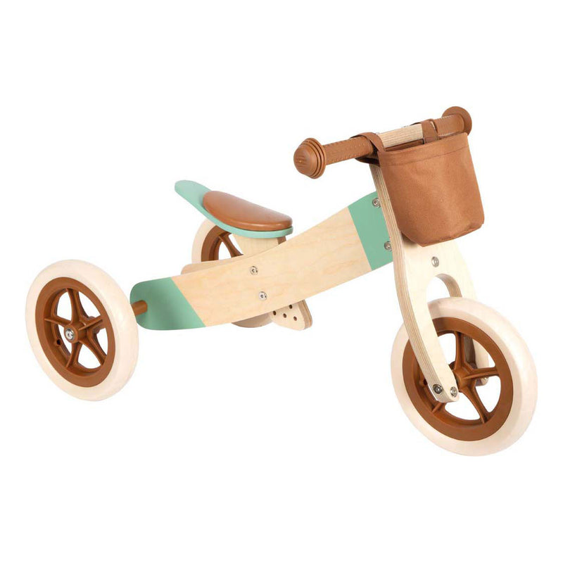 Triciclo de triciclo de madera de pie pequeño caramelo marrón