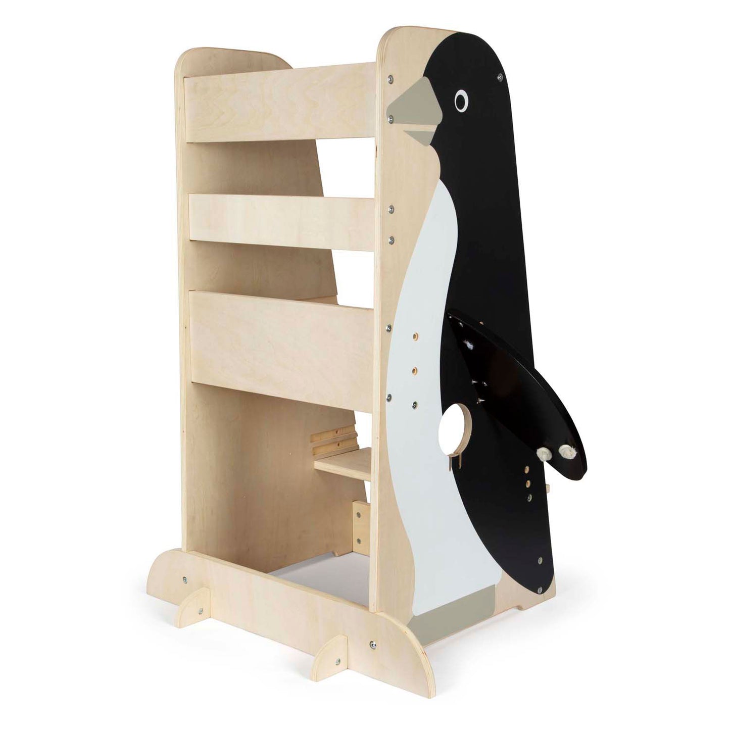 Penguin selvaggio Torre di apprendimento in legno di piccoli piedi, 92 cm