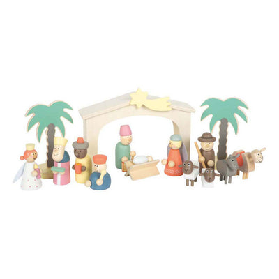 Piccolo Foot - Set da gioco per la storia di Natale in legno Kribbe