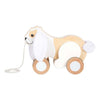 Piccole piede - coniglio in legno trekk con orecchie scoppiettanti