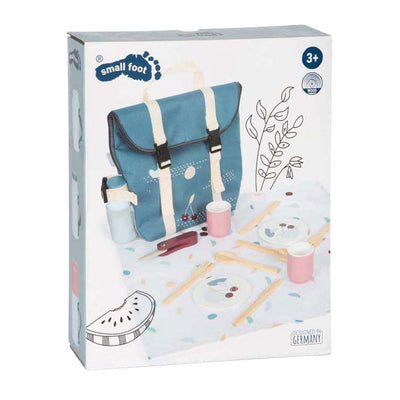 Piccollo - zaino con picnic in legno gustoso set di giochi, 14dlg.